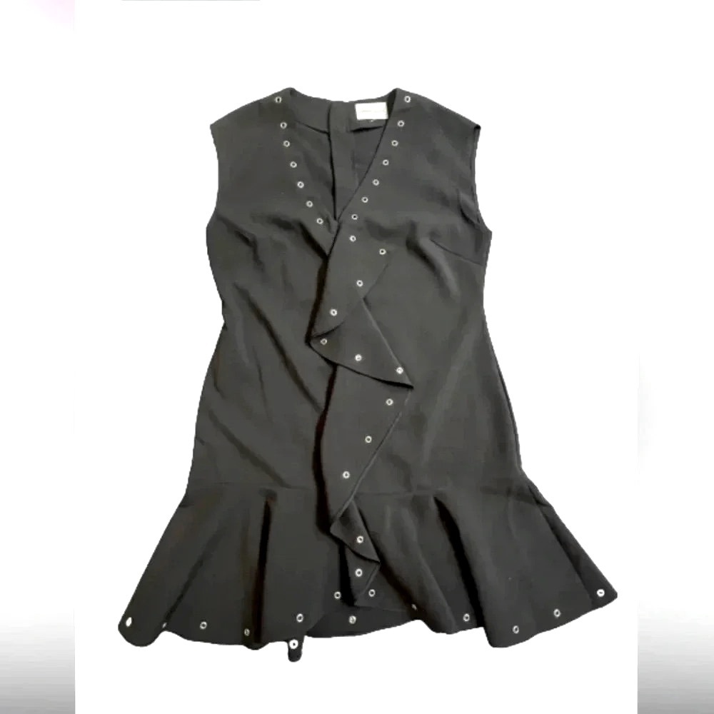 ALICE LAVISH RUFFLES MIDI BLACK DRESS WHIMSY GOTH DRESS - Picture 3 of 14